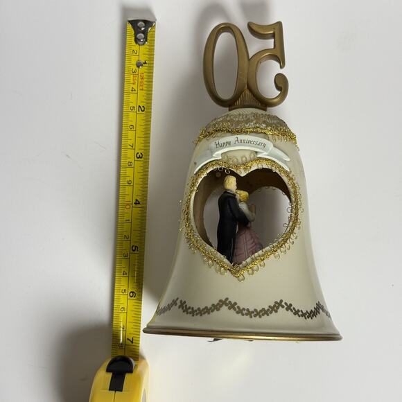 Vintage Enesco 50th Anniversary Bell Music Box Works Bin 2710(01) RARE, GIFT - Picture 4 of 11